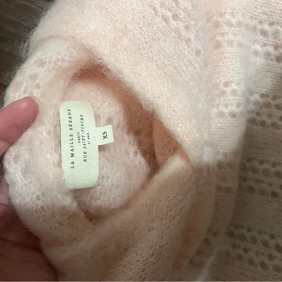 Sezane mohair Theodora XS Cozy Pink Knit Sweater - Picture 4 of 6